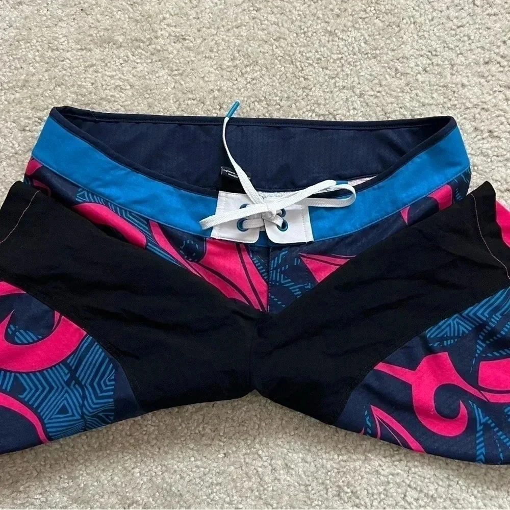 Qloom Silberhorn Bike Cycling Mountain Biking Shorts Pink Blue Women Sz Large